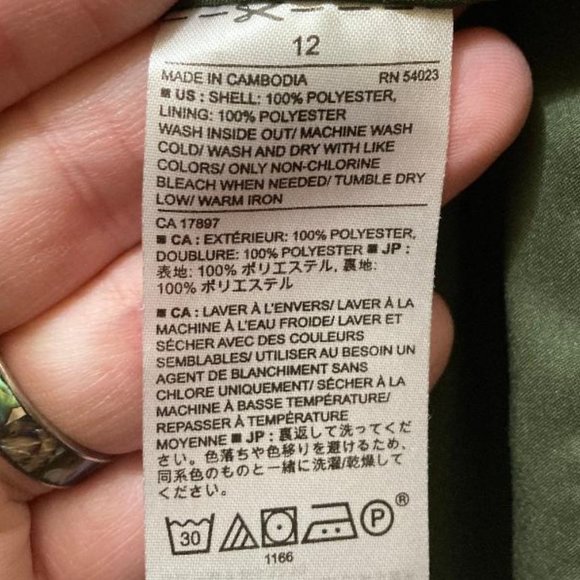 Banana Republic Women's Green/Black Abstract Floral Pattern Midi Dress Size 12 - Picture 6 of 6